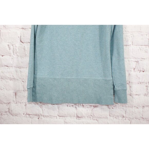 LL Bean Cozy Sweatshirt Split Hem Cadet Blue Heather Size XS - Picture 5 of 9